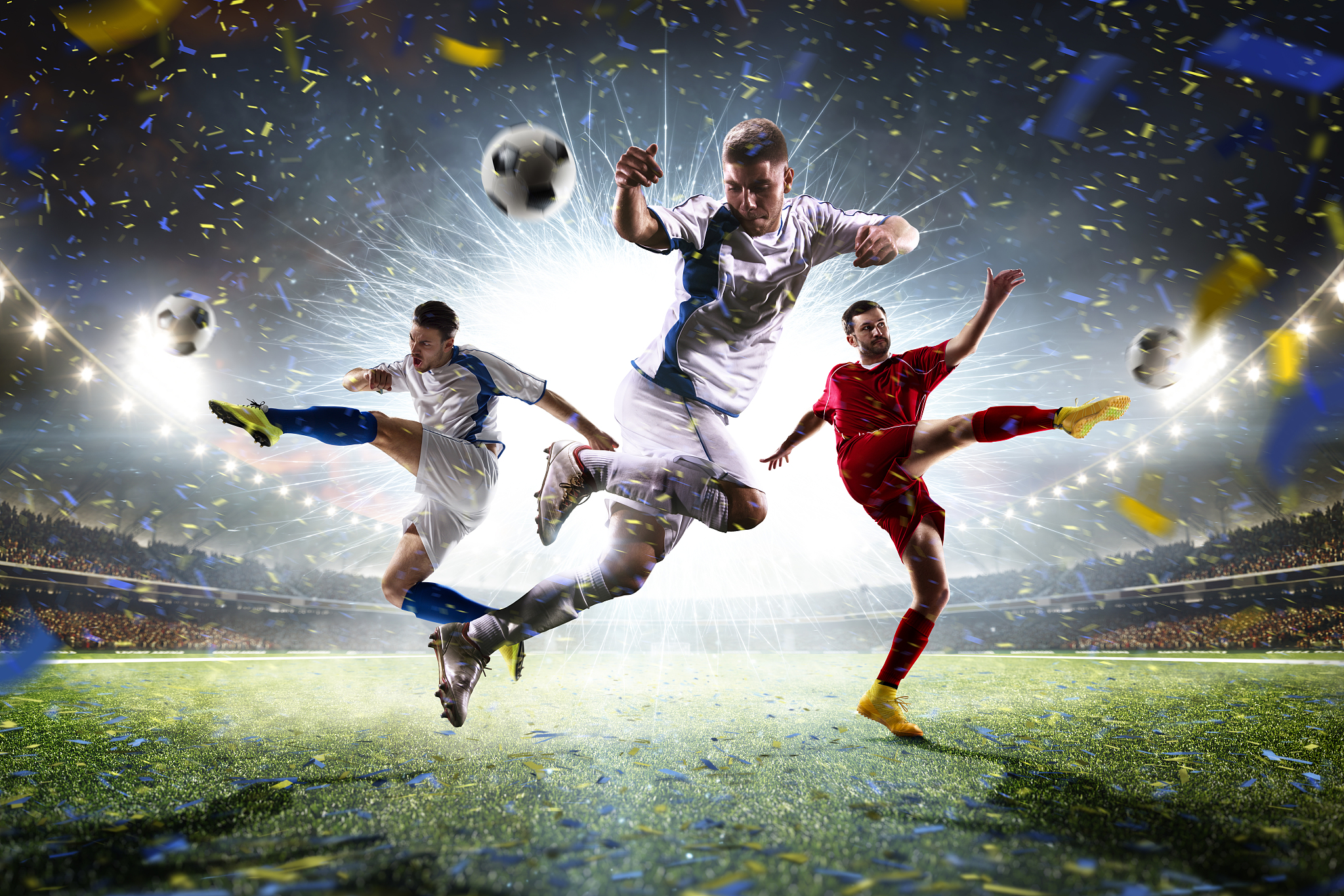 足球巨星们在比赛中彰显实力